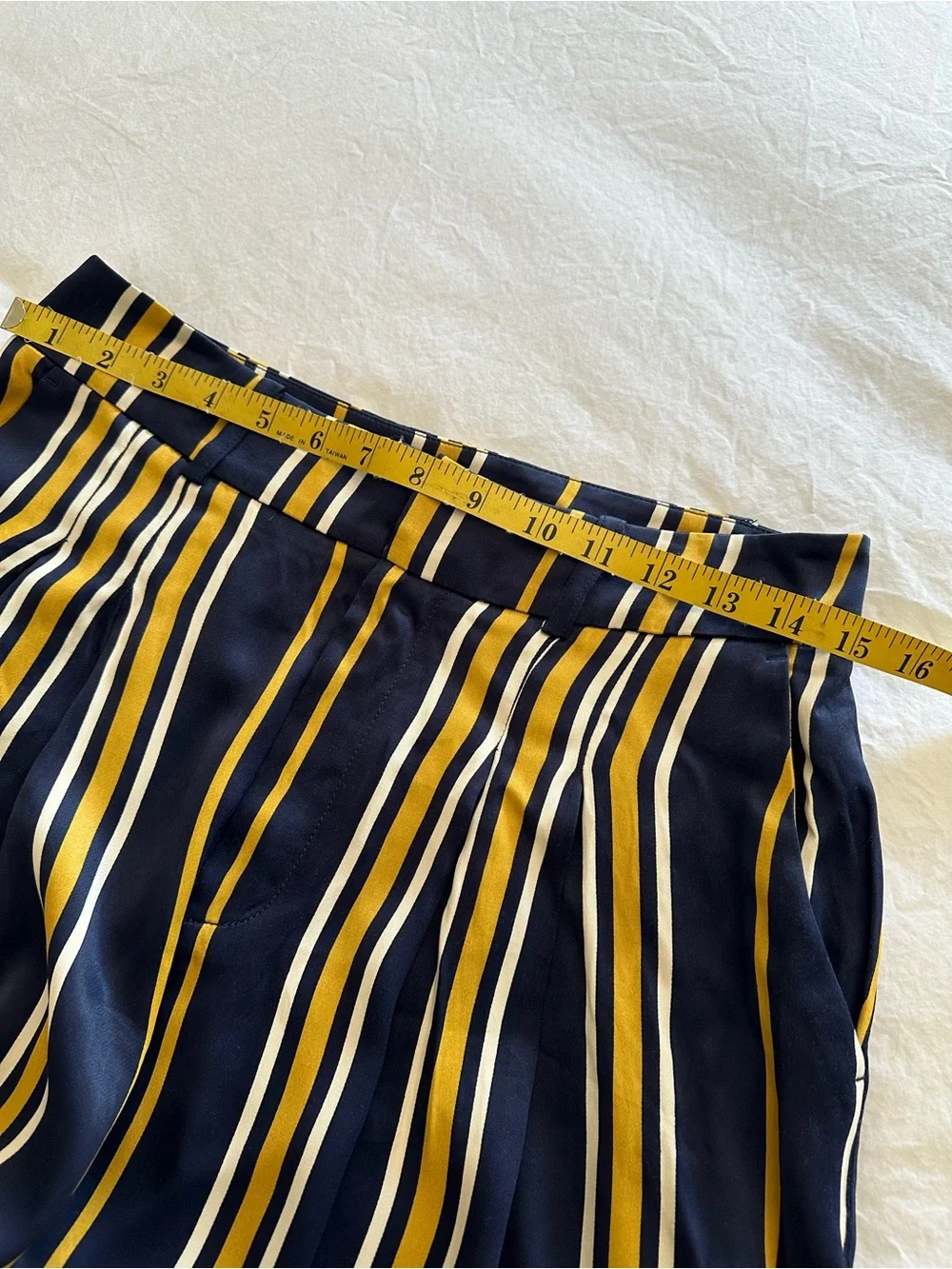 Anthropologie Maeve Navy, Mustard & White Striped Pants, size 8